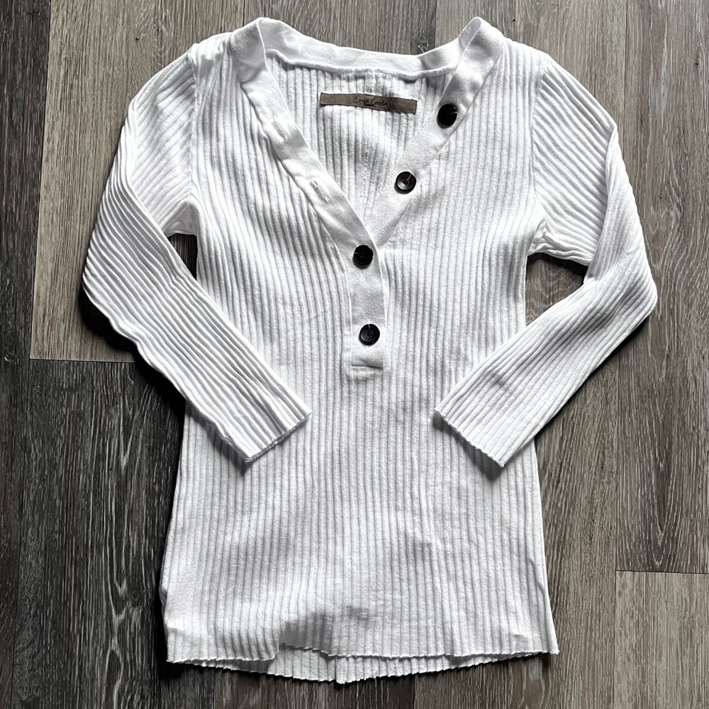 ENZA COSTA Military Rib Henley in S